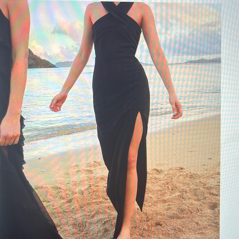 Lulus head to cocktail hour halter neck maxi dress